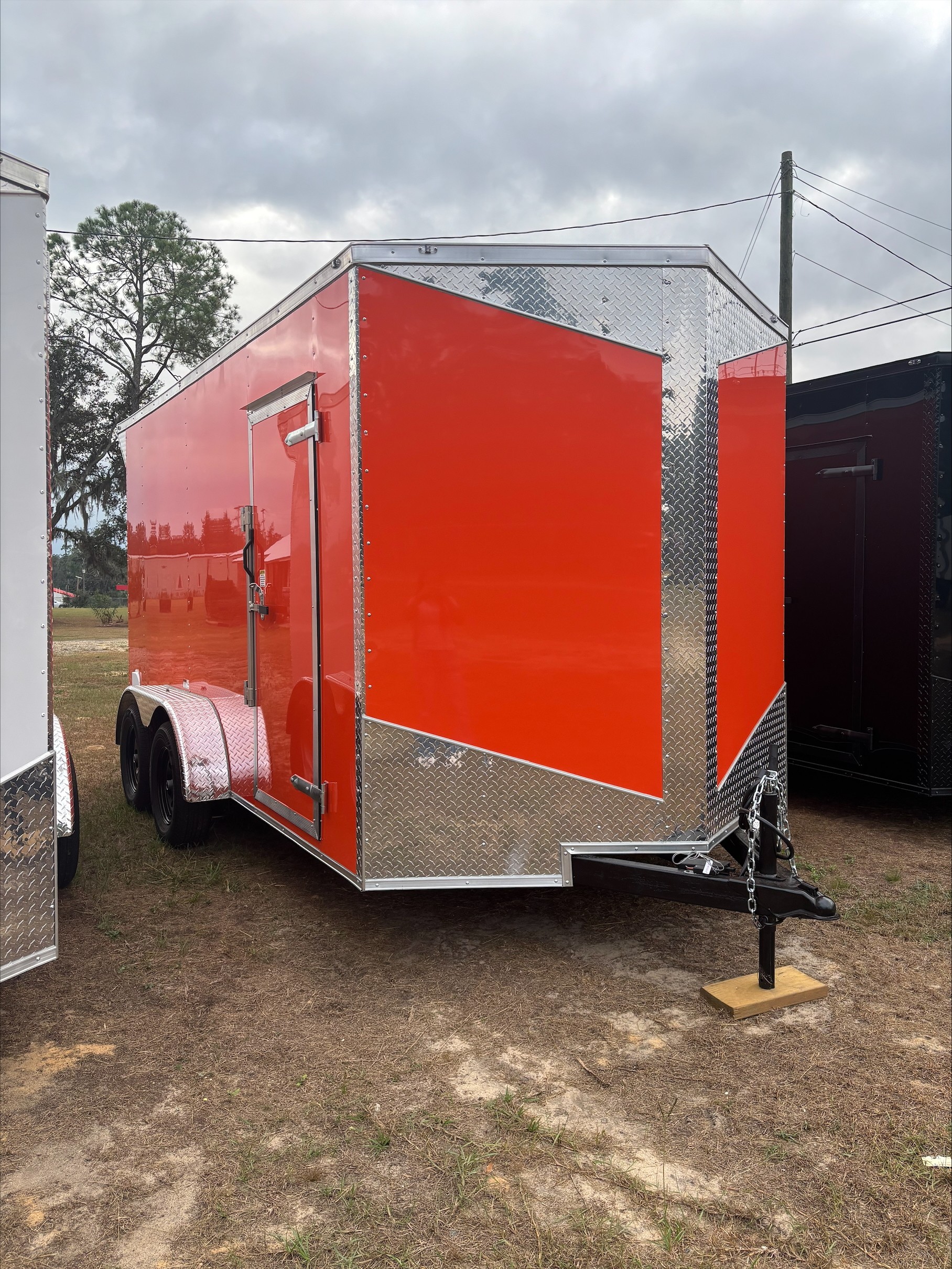 7x14 TA Orange w/Chrome Trim Enclosed Trailer